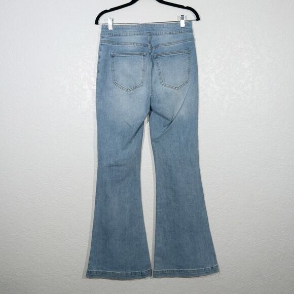 Ceros Light Wash Blue High‎ Rise Coin Pocket Flare Denim Jeans Size 28 - Picture 8 of 9